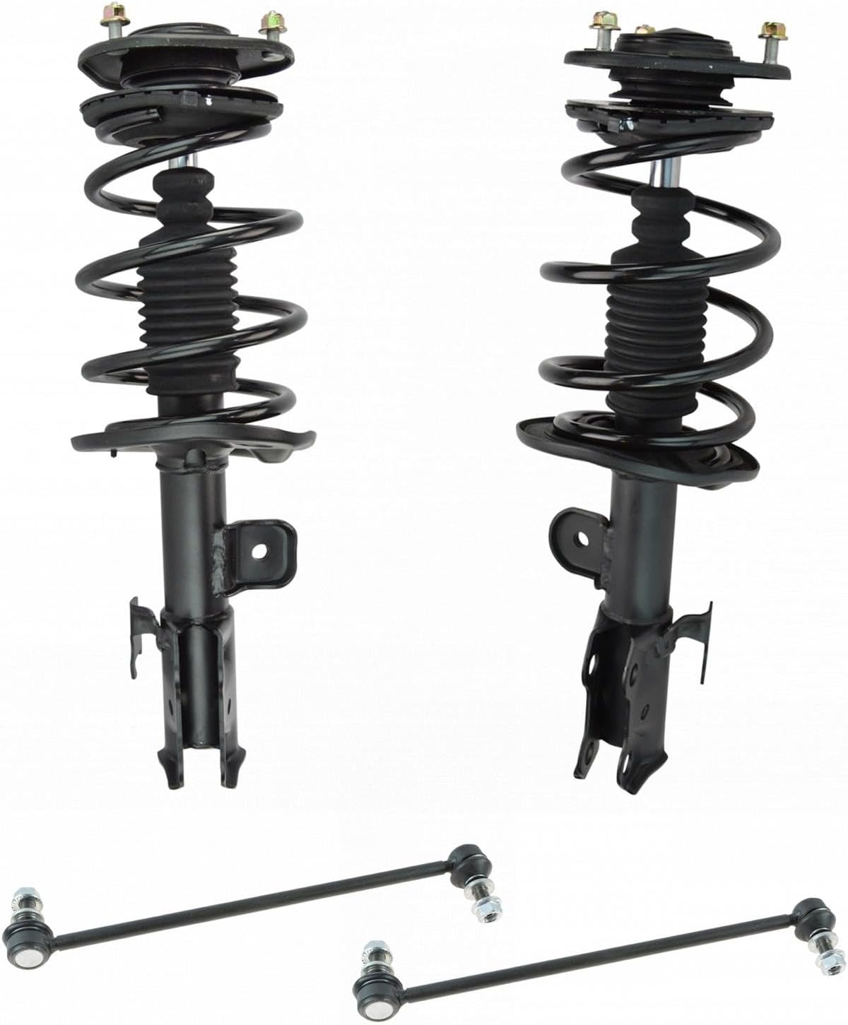TRQ Front Suspension Kit Complete Strut & Coil Spring Assembly Sway Bar Stabilizer Link Compatible with 2008-2015 Scion xB