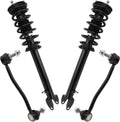 TRQ Front Suspension Kit Shock & Spring Strut Assembly Sway Bar Stabilizer Link Compatible with 2012-2016 Tesla S