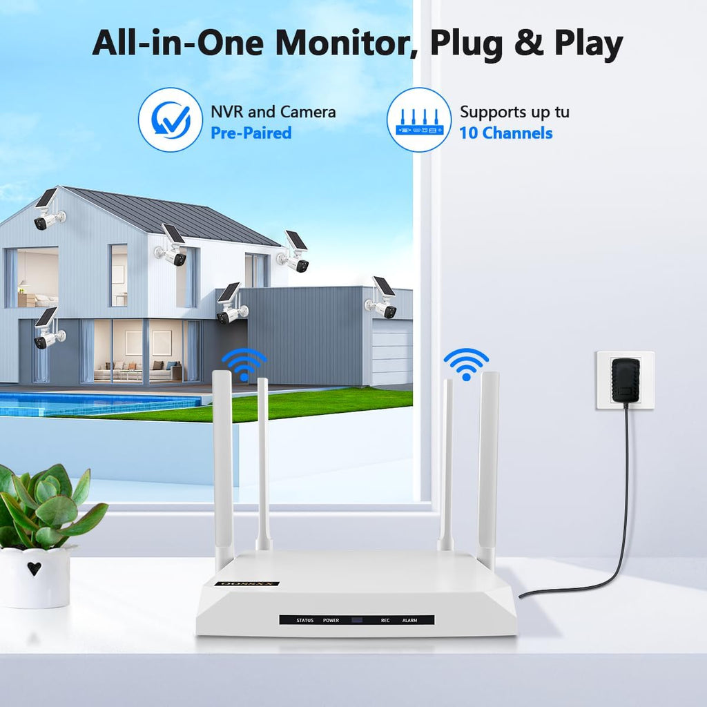 (2026 New) 5MP Wireless Security Camera System, 3-Cam WiFi Home Security System with Built-in 128GB TF Card, 2.4/5.8GHz Dual Band, Dual Antennas 55% Longer Range, 130° Wide Angle, IP66