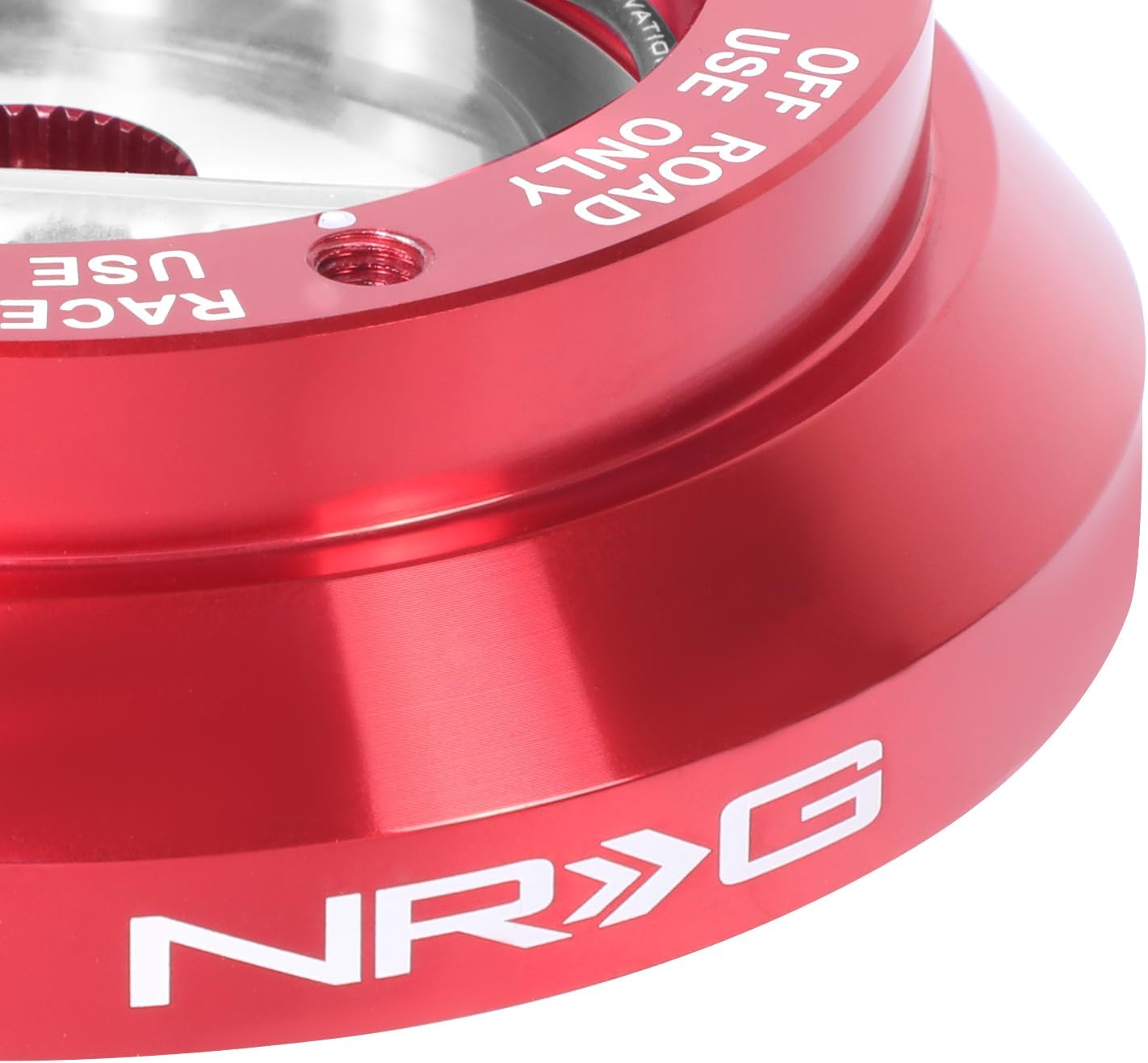 NRG Innovations Racing Style Steering Wheel Short Hub, Lockable Aluminum Steering Shaft, 6x70mm Bolt Pattern Quick Release Adapter Unit, For Mitsubishi/Subaru, Red, NRG-SRK-100H-RD