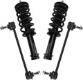 TRQ Front Suspension Kit Shock & Spring Strut Assembly Sway Bar Stabilizer Link Compatible with 2014-2016 Tesla S