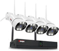 4K WiFi Security Camera System, 4X 3MP Plug-in Home Security Cameras 24/7 Recording, Dual Warning 8 Channel 265+ WiFi NVR, NO Hard Drive, 2 Way Audio, AI Detection, Color Night Vision