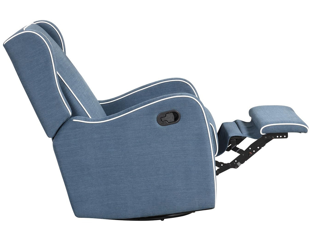 Angel Line Rebecca Upholstered Swivel Gliding Recliner, Blue