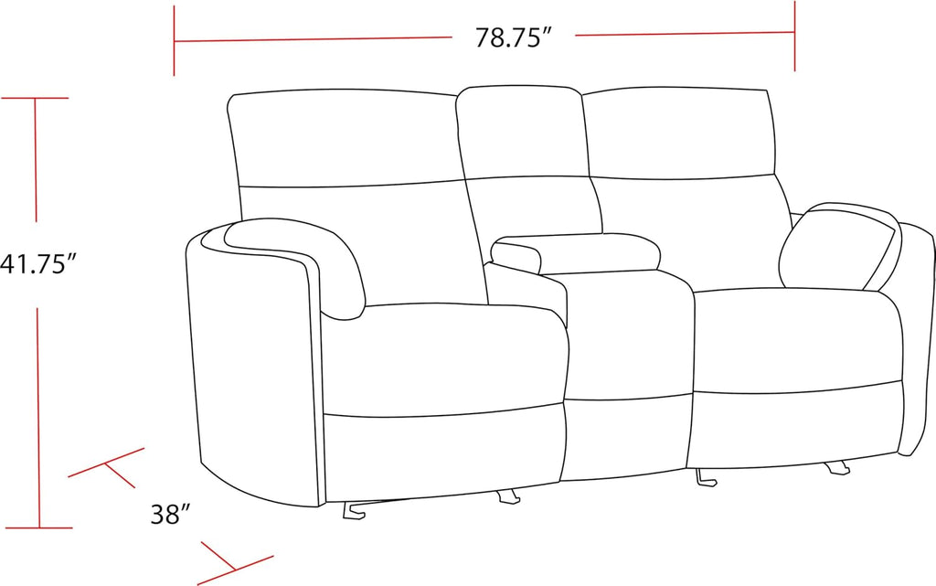Parker Living Radius - Mega Grey Power Glider Reclining Console Loveseat