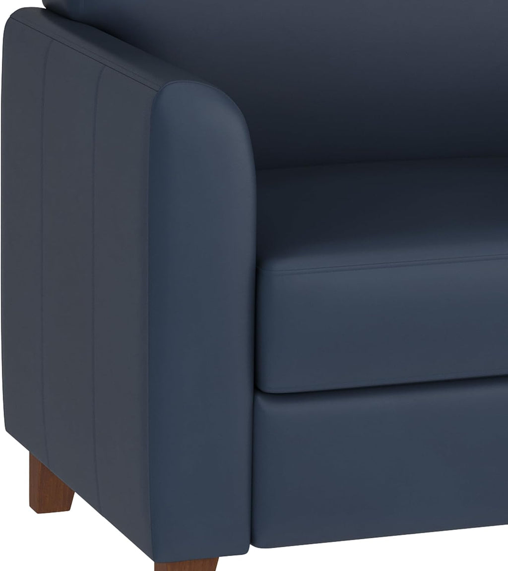 Flash Furniture Hercules Diplomat Series LeatherSoft Upholstered Loveseat, Modern Small Sofa for Living Room or Office, Navy