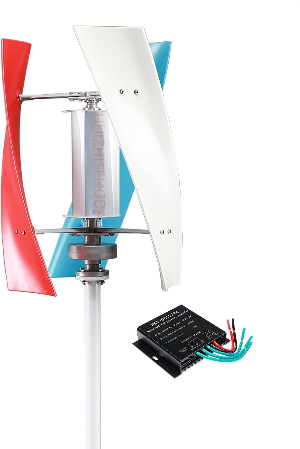 1000W Vertical Wind Turbine Generator Kit,with MPPT Controller 3 Blades Generator 12V 24V 48V Suitable for Courtyard and Garden Lighting