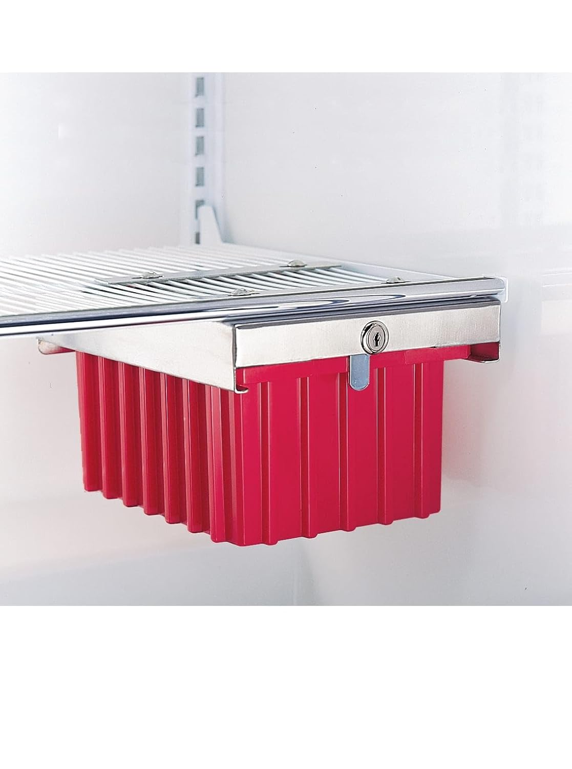 Refrigerator Medical Lock Box OD: 8.5in W x 11.75in D x 6.5in H