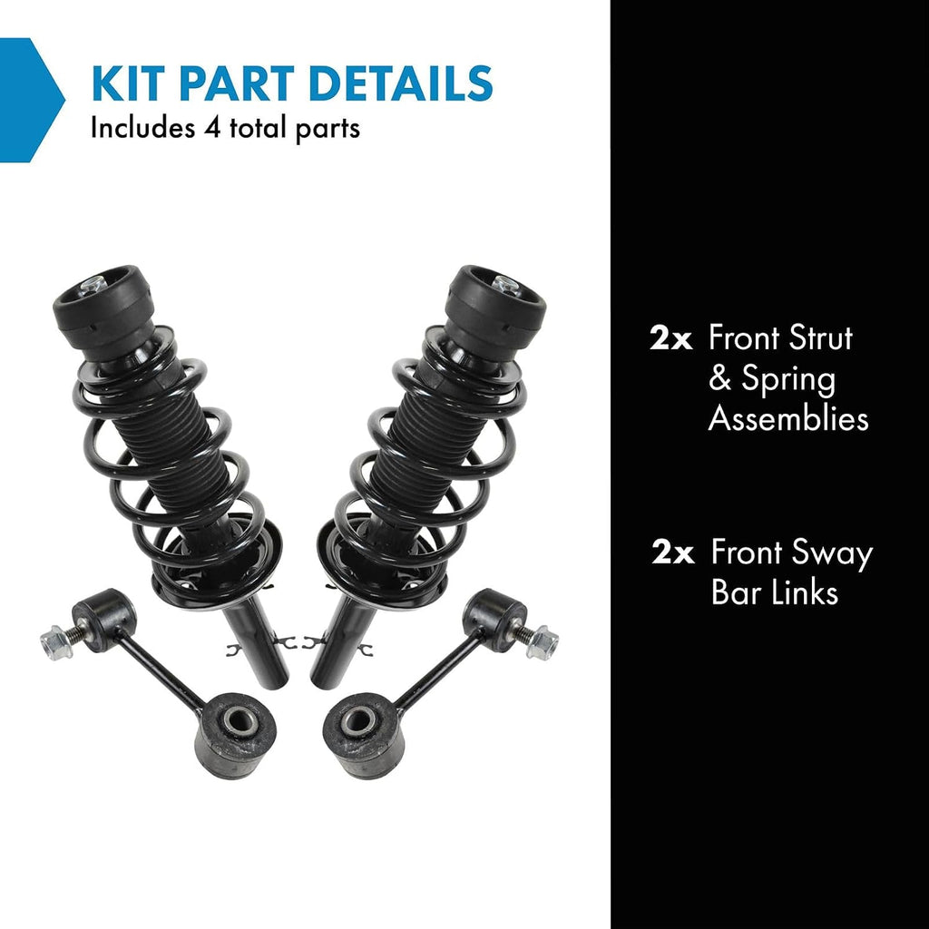 TRQ Front Suspension Kit Compatible with 1998-2000 Volkswagen Beetle 2000-2005 Golf Jetta