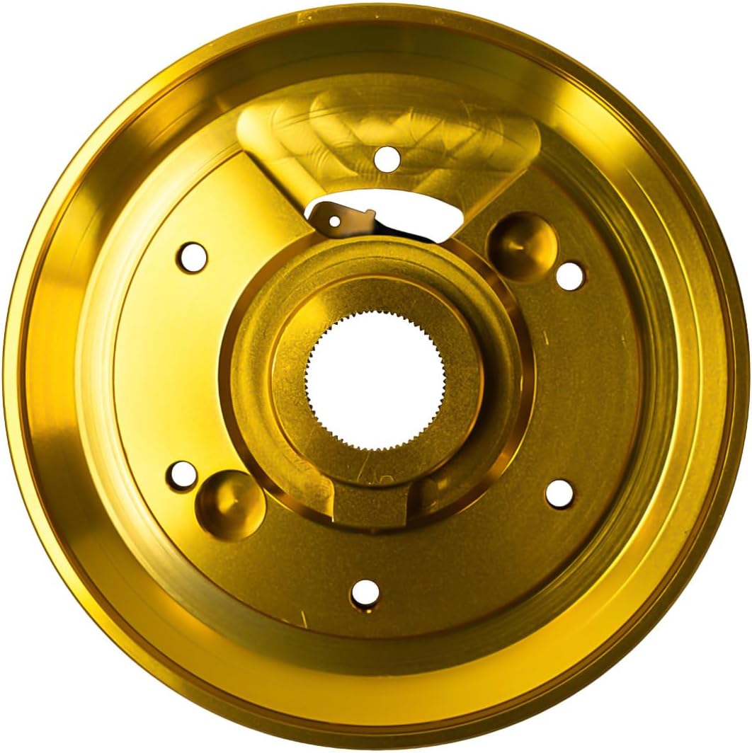 NRG Innovations Racing Style Steering Wheel Short Hub, Lockable Aluminum Steering Shaft, 6x70mm Bolt Pattern Quick Release Adapter Unit, Compatible For 01-06 BMW, Chrome Gold, NRG-SRK-E46H-CG