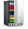 Electactic 24.4 Inch Beverage Refrigerator, Under Counter Freestanding Beverage Cooler 180 Can, Outdoor Fridge with Stainless Steel Door, Outdoor Refrigerator for Patio, Home, Kitchen, Bar (Silver)
