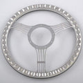 14'' Bonjo Billet Half Wrap 9 Bolts Steering Wheel with 2'' Dish and Horn Button (Walnut Wood)