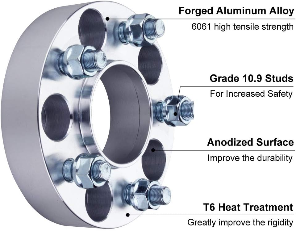4PC 5x115 Hubcentric Wheel Spacers 2 Inch with 14x1.5 Studs 71.5mm Hub Bore Compatible with Dodge 5 Lug for 2005-2022 300 | 2004-2008 Magnum | 2006-2022 Charger | 2009-2022 Challenger