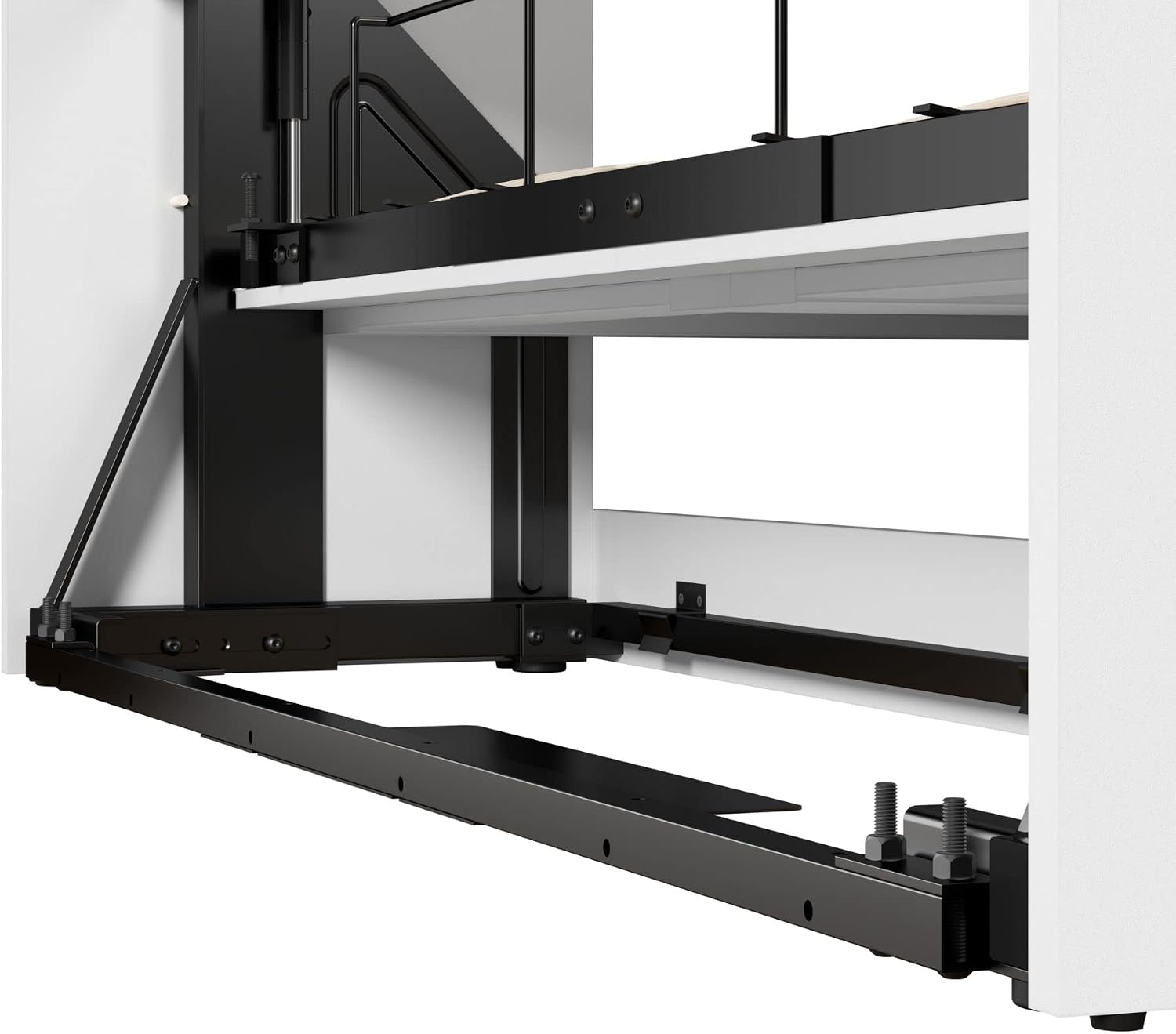 Bestar Pur Queen Murphy Bed with Sofa and Shelving Units, 115-inch Space-Saving Wall Bed