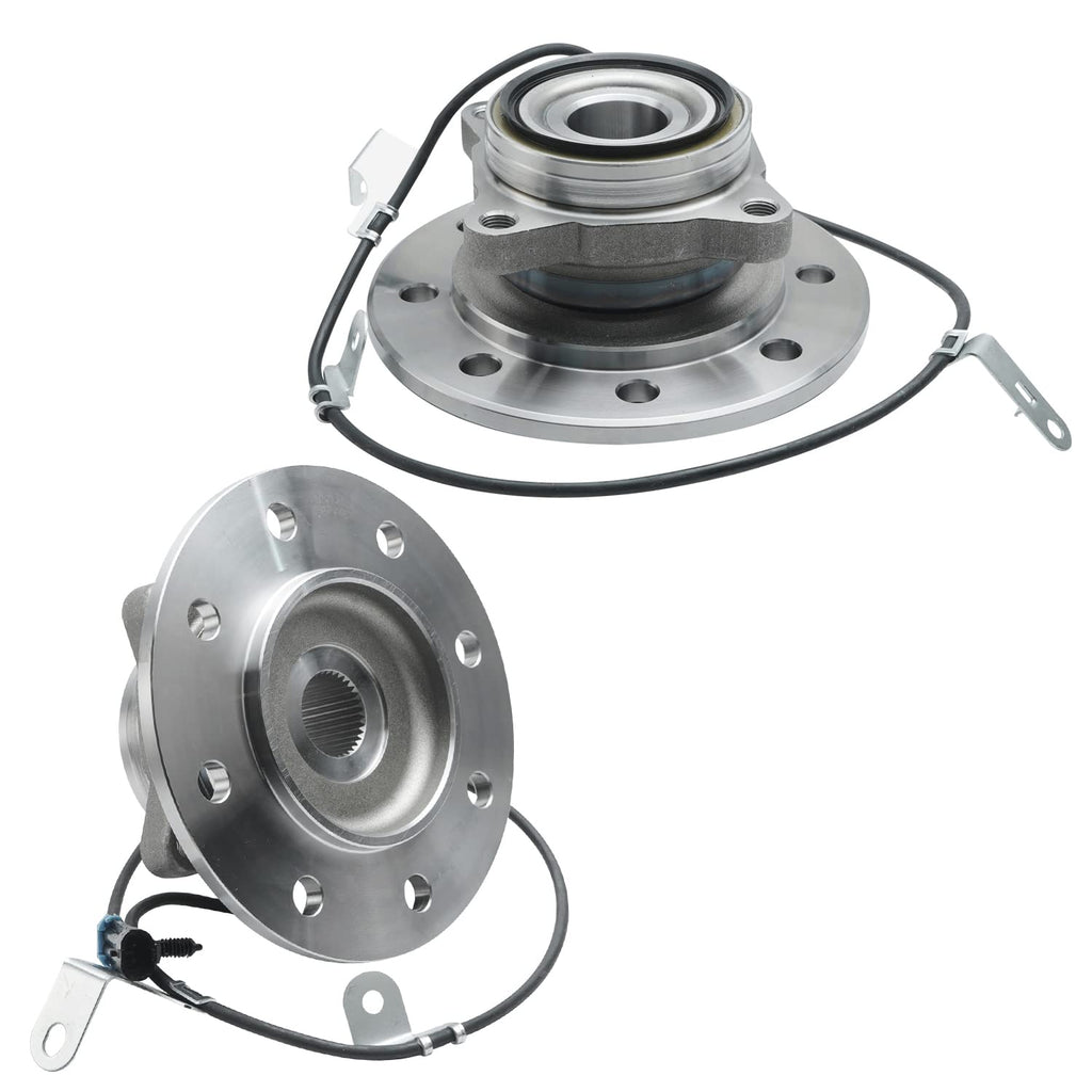 Detroit Axle - 4WD Front Wheel Bearing Hubs for 96-20 Chevy GMC K1500 K2500 Suburban K3500, Replacement 1996 1997 1998 1999 2000 K2500 K3500 [Old Body Style], Wheel Bearing and Hubs Assembly Set
