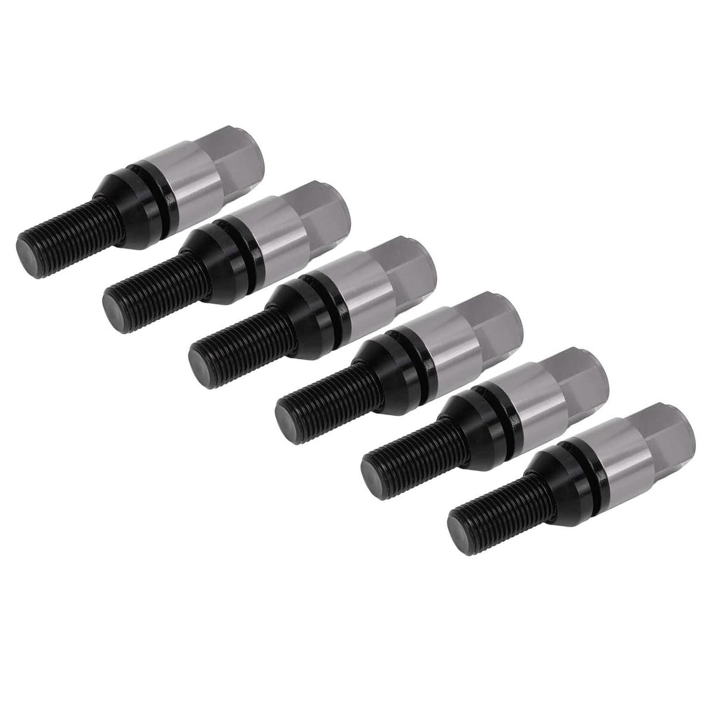 Brilluxa Wheel Lug Bolts, M14x1.5 Cone Seat Wheel Bolts Taper Lug Nuts 20PCS Black, Universal Car Tire Fastener Kit for Auto Wheel Installation Replacement