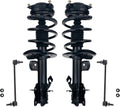 TRQ Front Suspension Kit Complete Strut & Coil Spring Assembly Sway Bar Stabilizer Link Compatible with 2015-2018 Chevrolet City Express 2013-2019 Nissan NV200