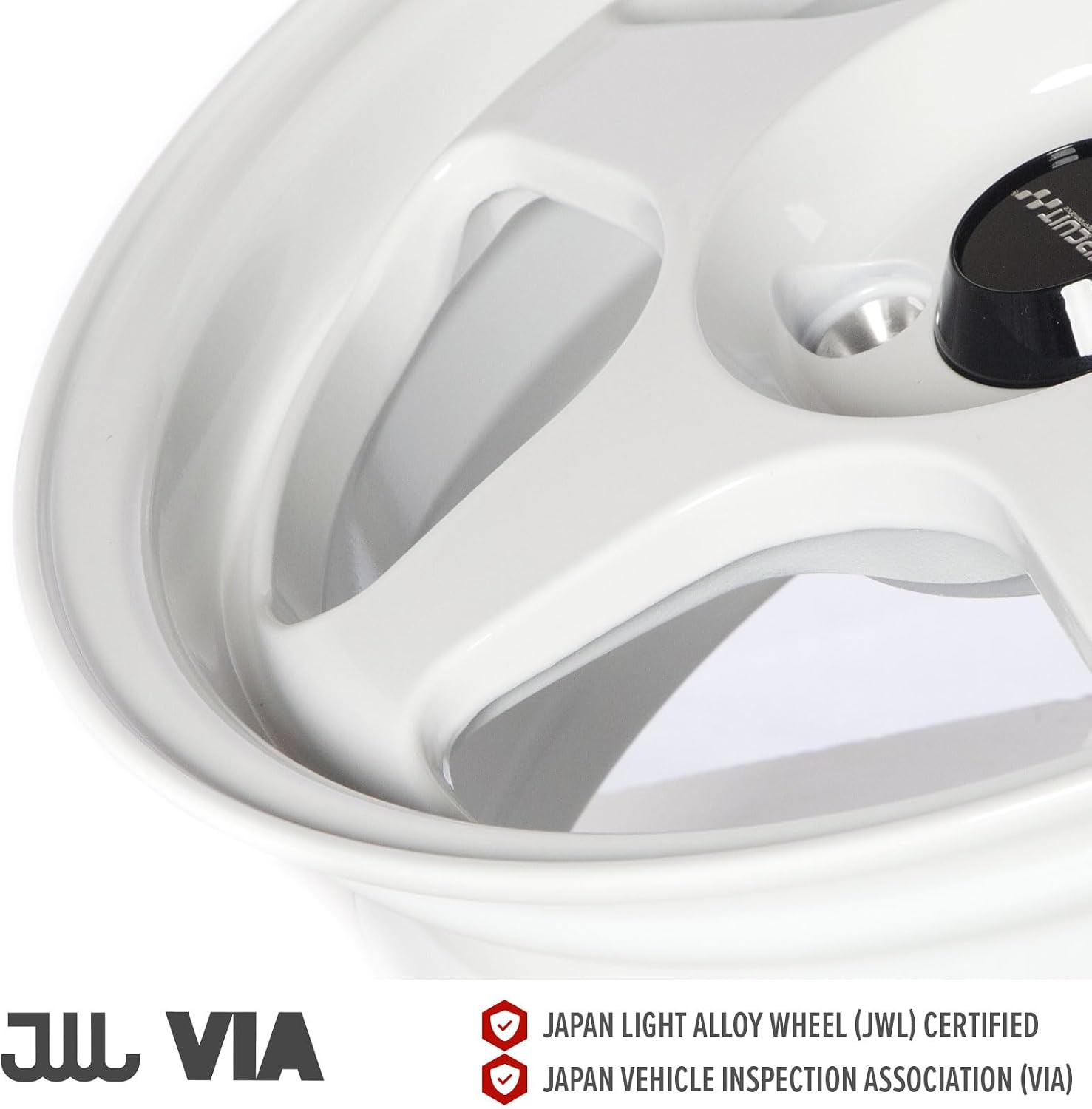 Circuit Performance CP22 15×6.5 Gloss White 4×100 [+35mm] Wheels Spoon Style Rims compatible with Honda Civic EK EG, Acura Integra DC2, BMW E30, Mazda Miata