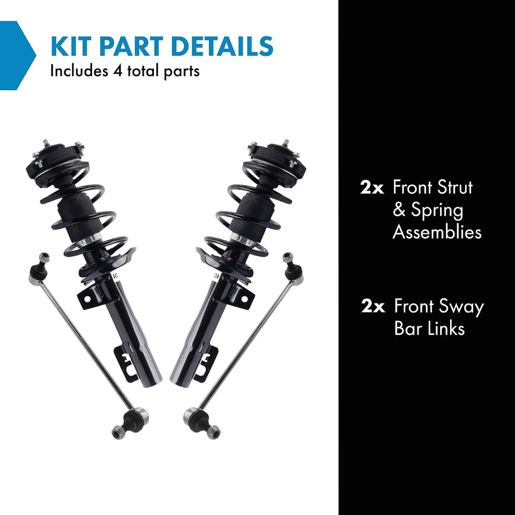 TRQ Front Suspension Kit Compatible with 2011-2015 Volkswagen Jetta