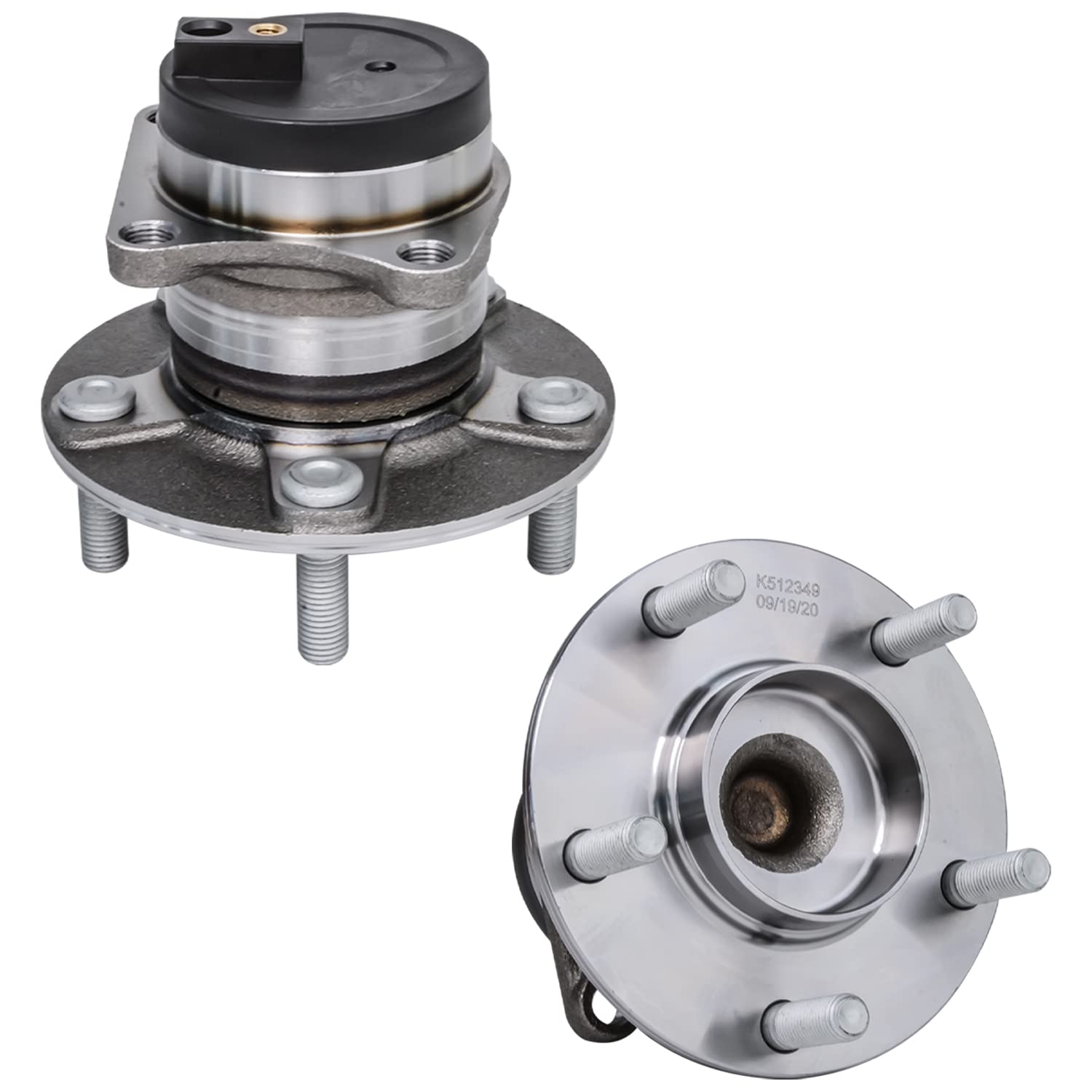 Detroit Axle - Pair Rear Wheel Bearing and Hubs Assembly with 5-Lug for Mazda CX-7 2007-2012, FWD Only, 512349