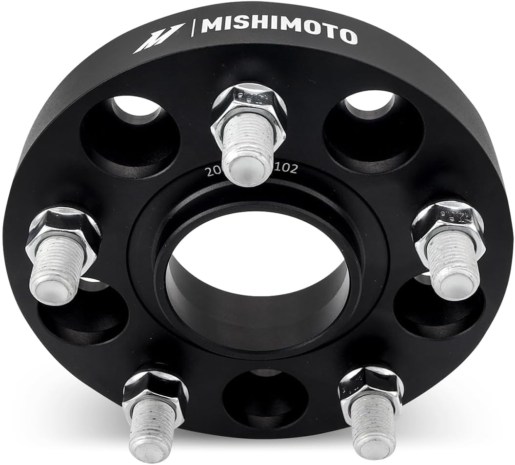 Mishimoto Wheel Spacers 5x120, 64.1mm Center Bore, M14 X 1.5, 1' Thick, Black
