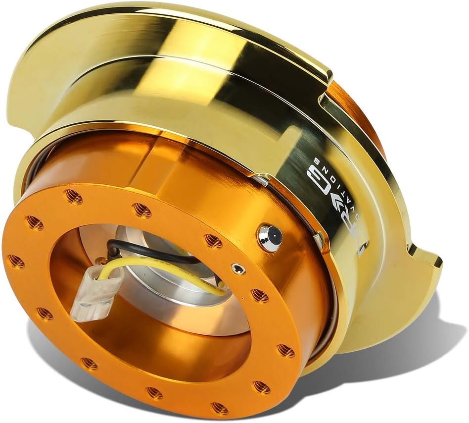 Auto Dynasty NRG SRK-250RG-CG Steering Wheel Ball Lock Quick Release Adaptor Kit with Chrome Gold Ring Gen 2.5, Rose Gold