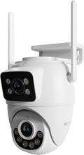 Nexxt Solutions Smart Dual Lens PTZ Wi-Fi Outdoor Security Camera | 2K Dual View Surveillance with Human Detection, Night Vision | Two-Way Audio, 80dB Siren, IP65 Weatherproof, microSD Storage