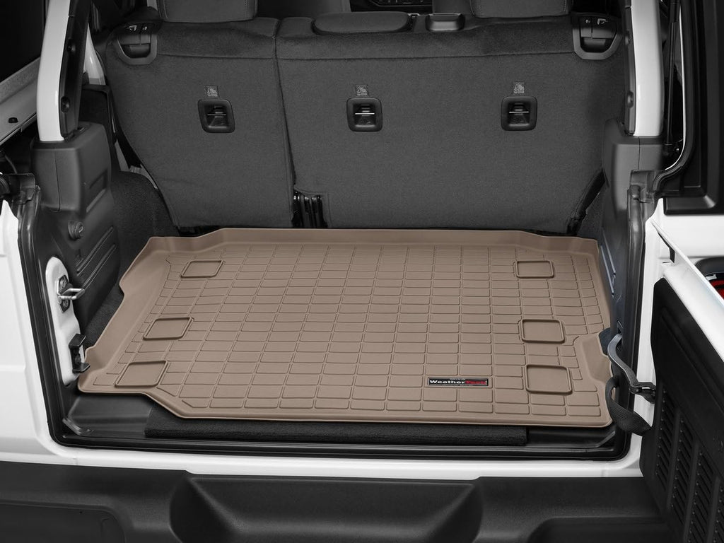 WeatherTech Cargo Trunk Liner for Jeep Wrangler Unlimited 4-Door, Wrangler 4-Door - Behind 2nd Row (411109), Tan