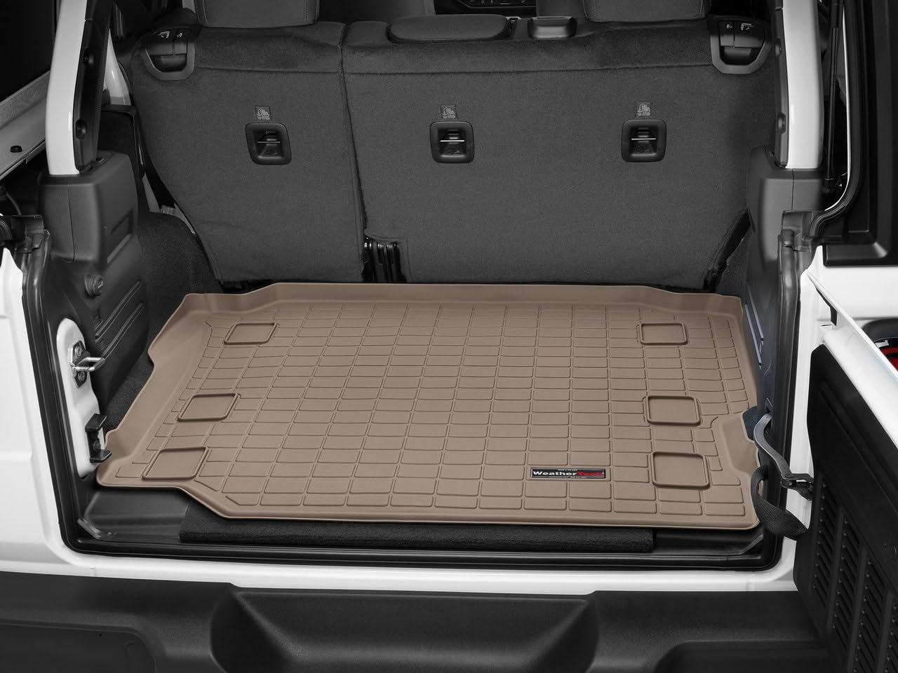WeatherTech Cargo Trunk Liner for Jeep Wrangler Unlimited 4-Door, Wrangler 4-Door - Behind 2nd Row (411109), Tan
