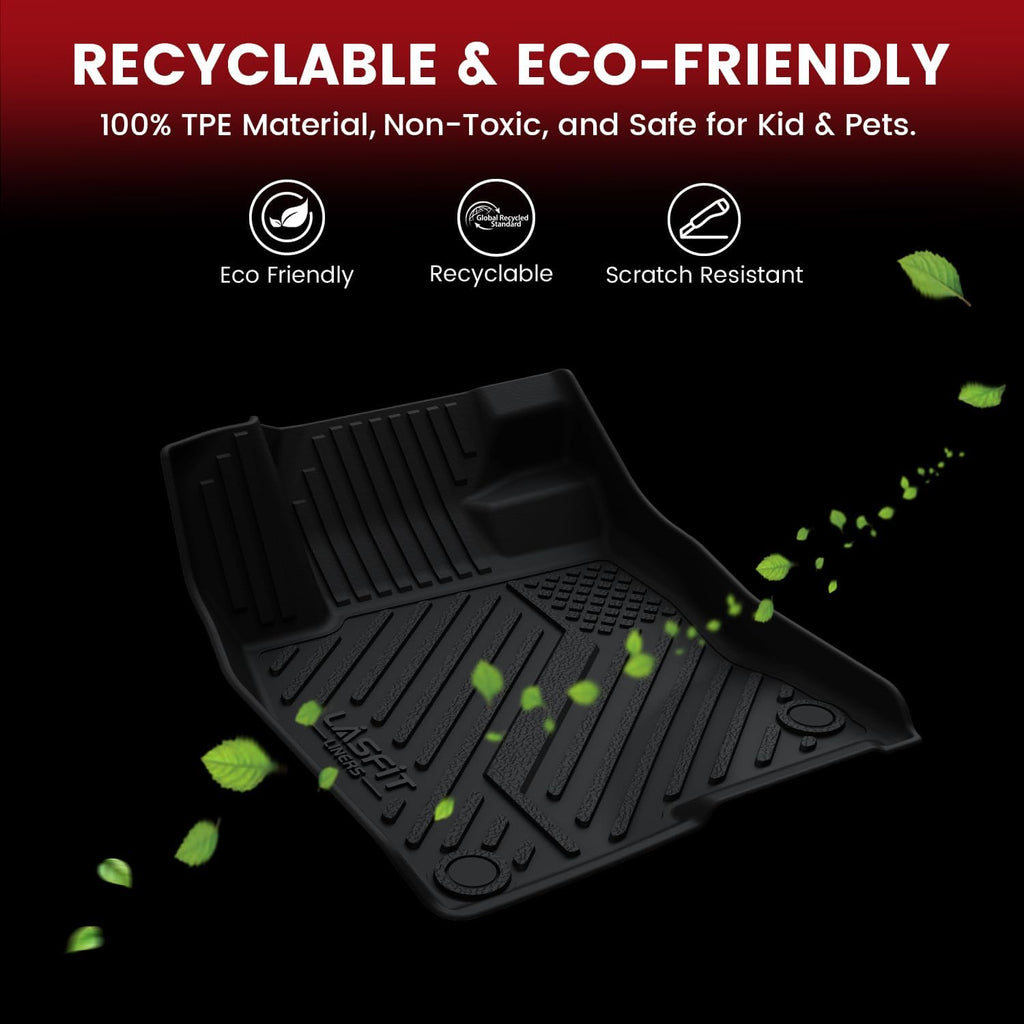 LASFIT Floor Mats for Chevrolet Chevy Equinox/GMC Terrain Car Mats 2018-2024 (Not Fit Equinox Ev), All Weather TPE Custom Fit Automotive Floor Mats for Cars, 1st and 2nd Row Car Floor Mats Full Set