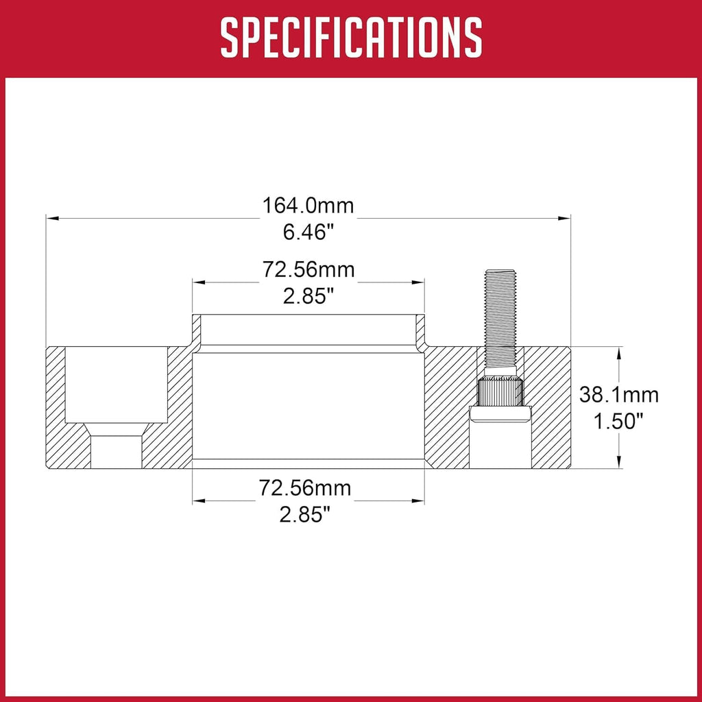 Wheel Accessories Parts 4 Pcs Hub Centric Wheel Spacers 5 on 120mm 5x120mm 1.50 Inch Thick 72.56mm Hub M14x1.5 14x1.5 Thread Stud Fits Land Rover Range Rover Sport Range Rover Discovery Defender 110