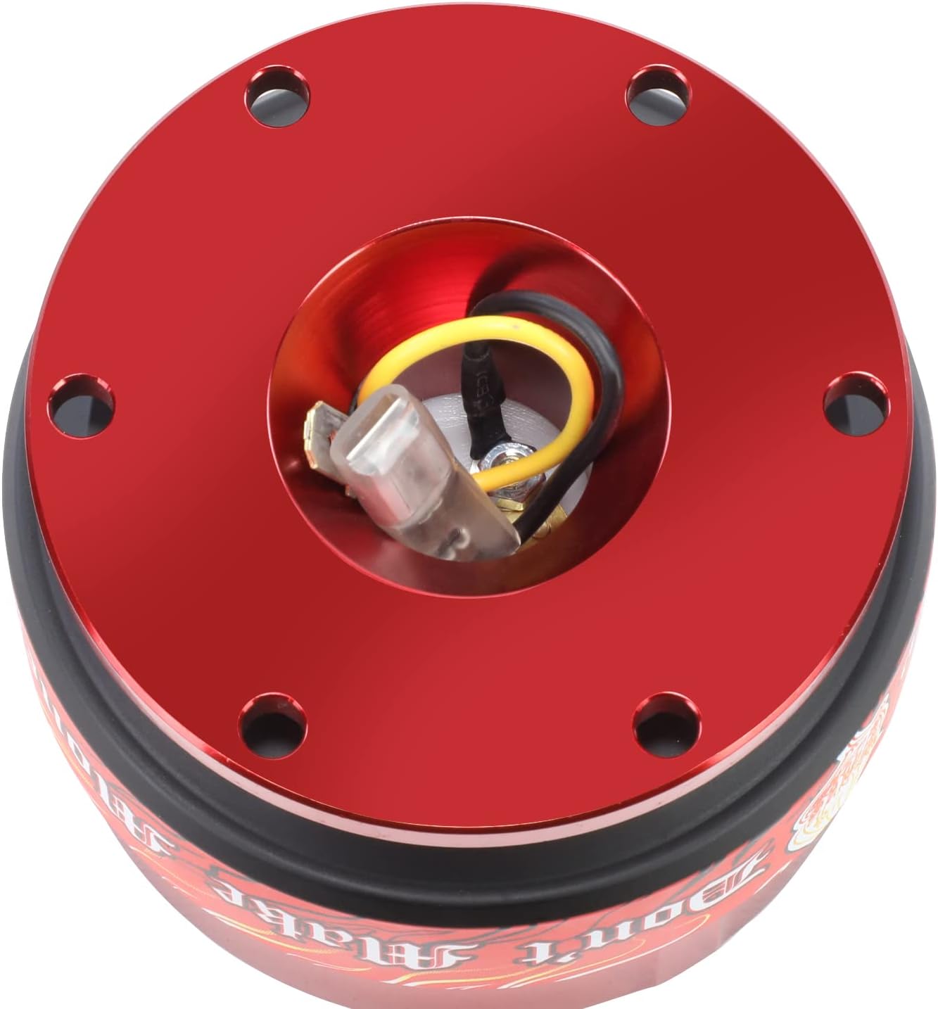 NRG Innovations GEN 2.0 Steering Wheel Quick Release Adapter, With Mounting Bolts & Allen Key, 6 X 70mm / 6 x 74mm Bolt Pattern, Red Body/Red ring with Litteral Collab, NRG-SRK-200RD-LITT