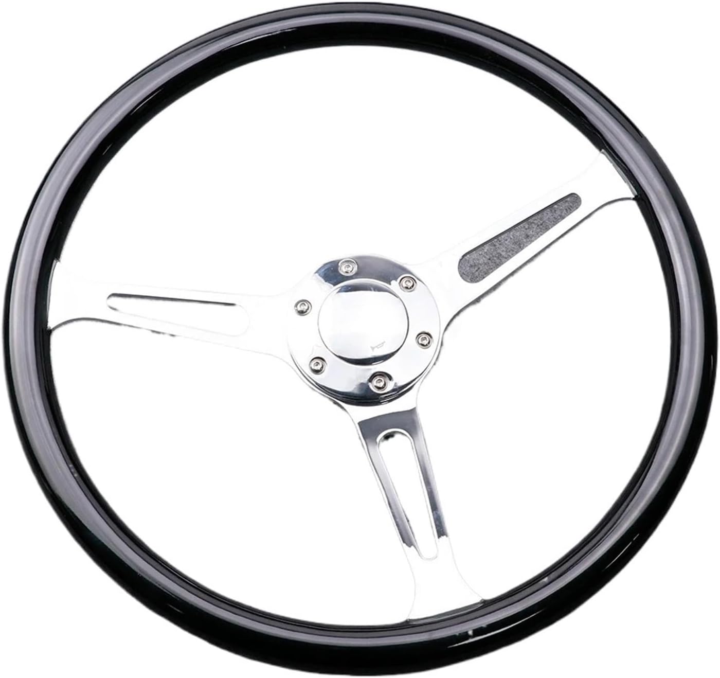 15Inch/380mm Solid Wood Steering Wheel Universal Sports Automobile Steering Wheel Car Accessories(Gold shelf)