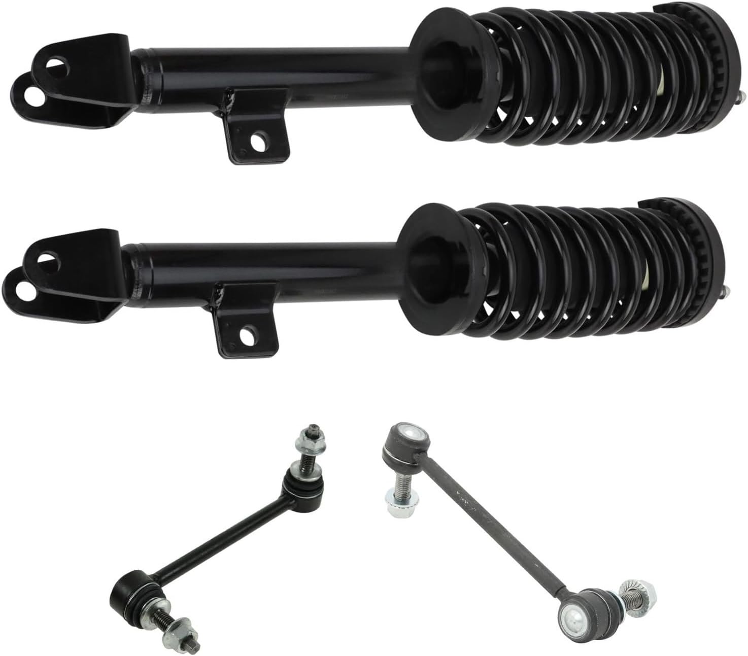 TRQ Front Suspension Kit Shock & Spring Strut Assembly Sway Bar Stabilizer Link Compatible with 2005-2010 Chrysler 300 2006-2010 Dodge Charger 2005-2008 Magnum