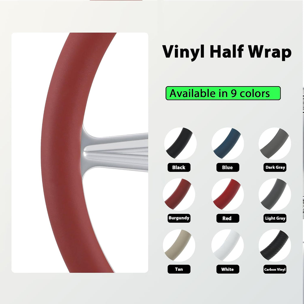 14' Satin Billet Steering Wheel with Half Wrap and Horn Button (Burgundy)