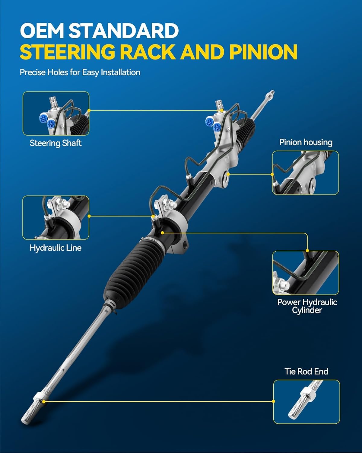 PHILTOP Hydraulic Power Steering Rack & Pinion Kit for 2004-2008 Maxima, 2002-2004 Altima 3.5L, with Outer Tie Rod Ends, Replace# 26-3014