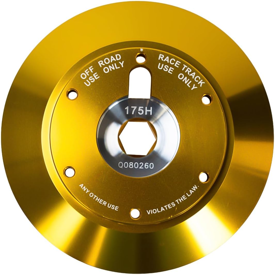 NRG Innovations Racing Style Steering Wheel Short Hub, Lockable Aluminum Steering Shaft, 6x70mm Bolt Pattern Quick Release Adapter, Compatible For 03-14 Ford/Mazda/Lotus, Chrome Gold, NRG-SRK-175H-CG