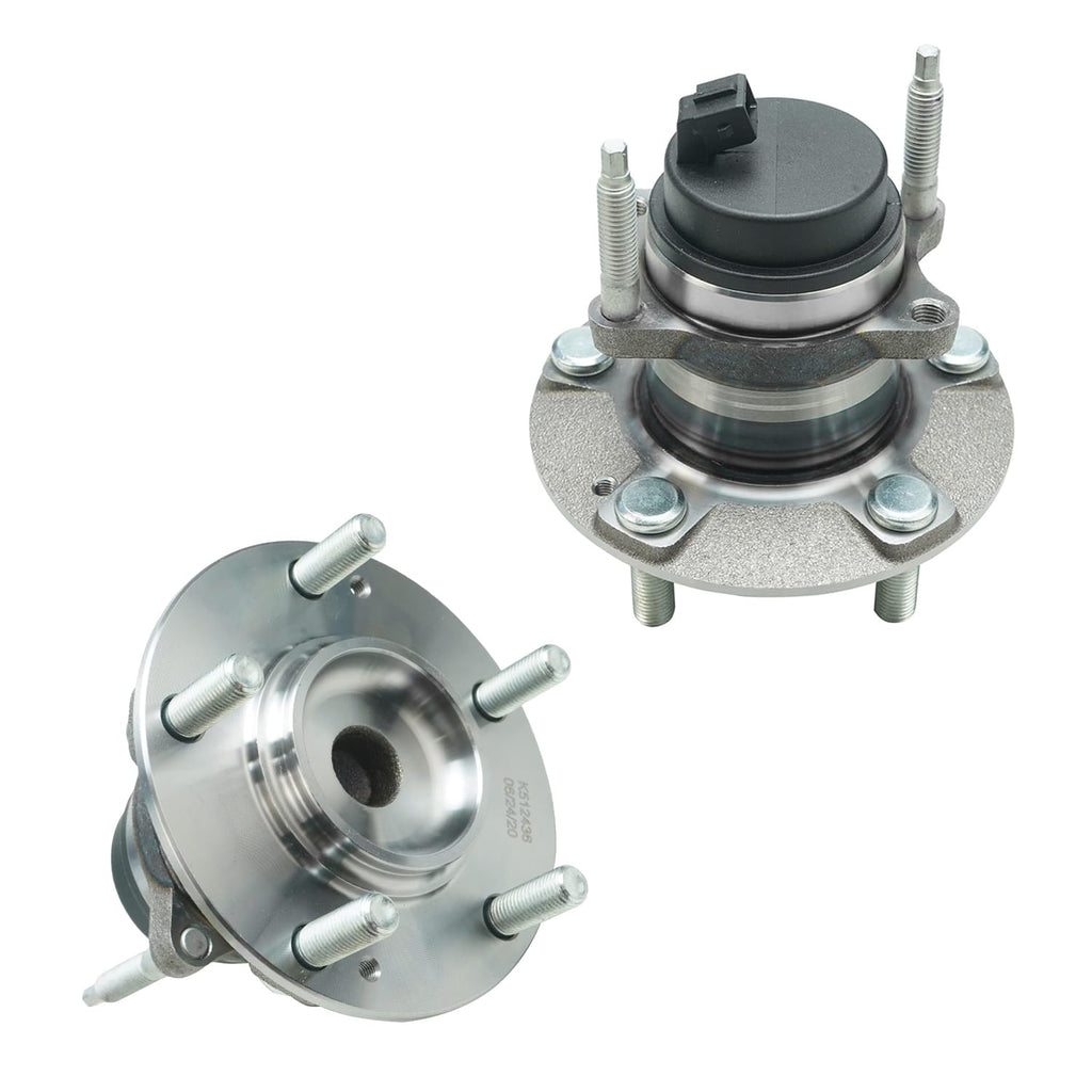 Detroit Axle - 2pc Rear Wheel Bearing and Hubs Assembly with ABS & 5-Lug for Kia Forte 2010-2013, Forte Koup 2010-2013, Forte5 2012-2013