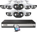 ZOSI 16CH 4K PoE Security Camera System with 2 Way Audio,H.265+ 8MP 16CH NVR with 4TB HDD for 24/7 Recording,8X 5MP PoE IP Cameras Indoor Outdoor with Person Vehicle Detection,Color Night Vision