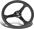 Auto Dynasty NRG Innovations Reinforced RST-037MB-PR Aluminum 350mm 1 Inches Deep Dish Black Spokes Steering Wheel