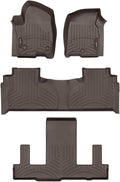 WeatherTech Custom Fit FloorLiners for Cadillac Escalade-V, Escalade, Tahoe - Full Set (471632-1-2-3), Cocoa