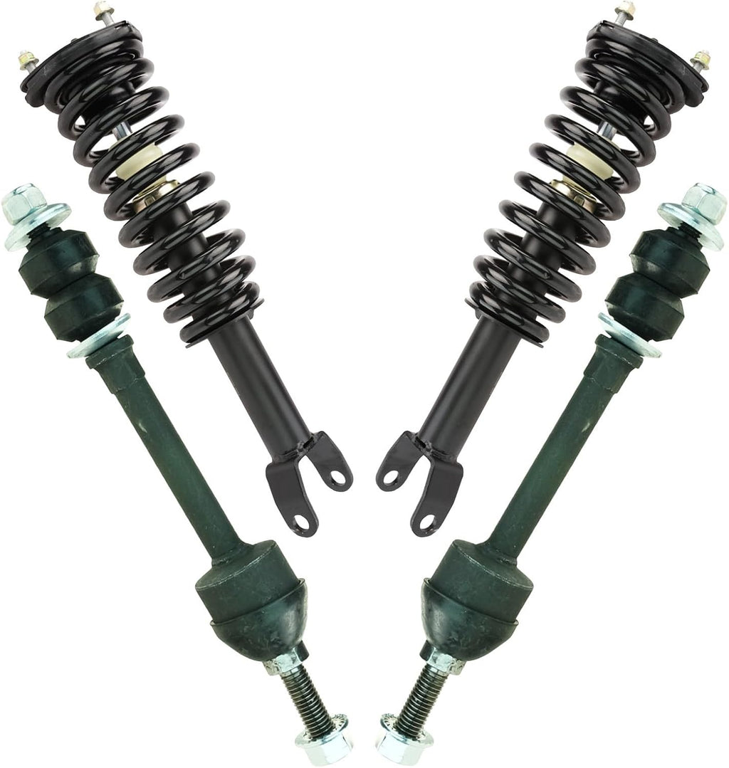 TRQ Front Suspension Kit Complete Strut & Coil Spring Assembly Sway Bar Stabilizer Link Compatible with 2005-2009 Dodge Dakota 2006-2009 Mitsubishi Raider