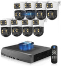 《4K Ultra HD & Auto Tracking》 Wired Security Camera System, Outdoor POE PTZ Video Surveillance Cameras Systems, Surveillance DVR Kits