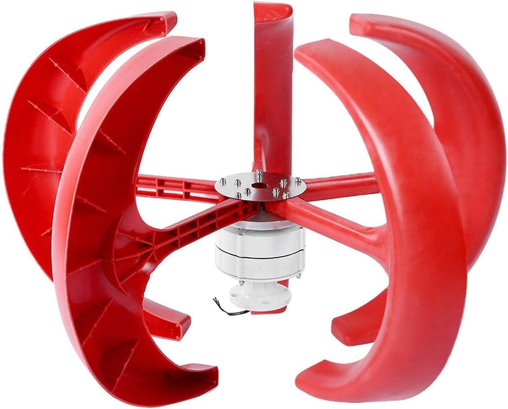 Wind Turbine Generator, 12V 24V 400W 600W 800W 1000W 1200W 5 Blades Vertical Wind Turbine Kit Low Wind Speed Starting Wind Power Generator with Controller for Home, Camping,12V-400W