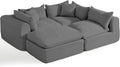 Modular Cloud Couch Sectional, Boneless Sofa with Ottoman, Deep Seat Fluffy Sectional Couch for Living Room & Bedroom, No Assembly Required, Grey