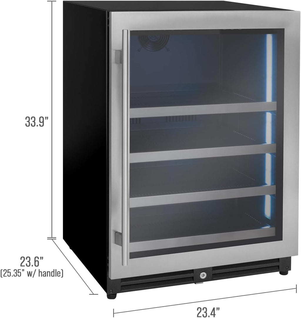 Kegco 24' Wide Stainless Steel Right Hinge Beverage Center VSBC-24LSR