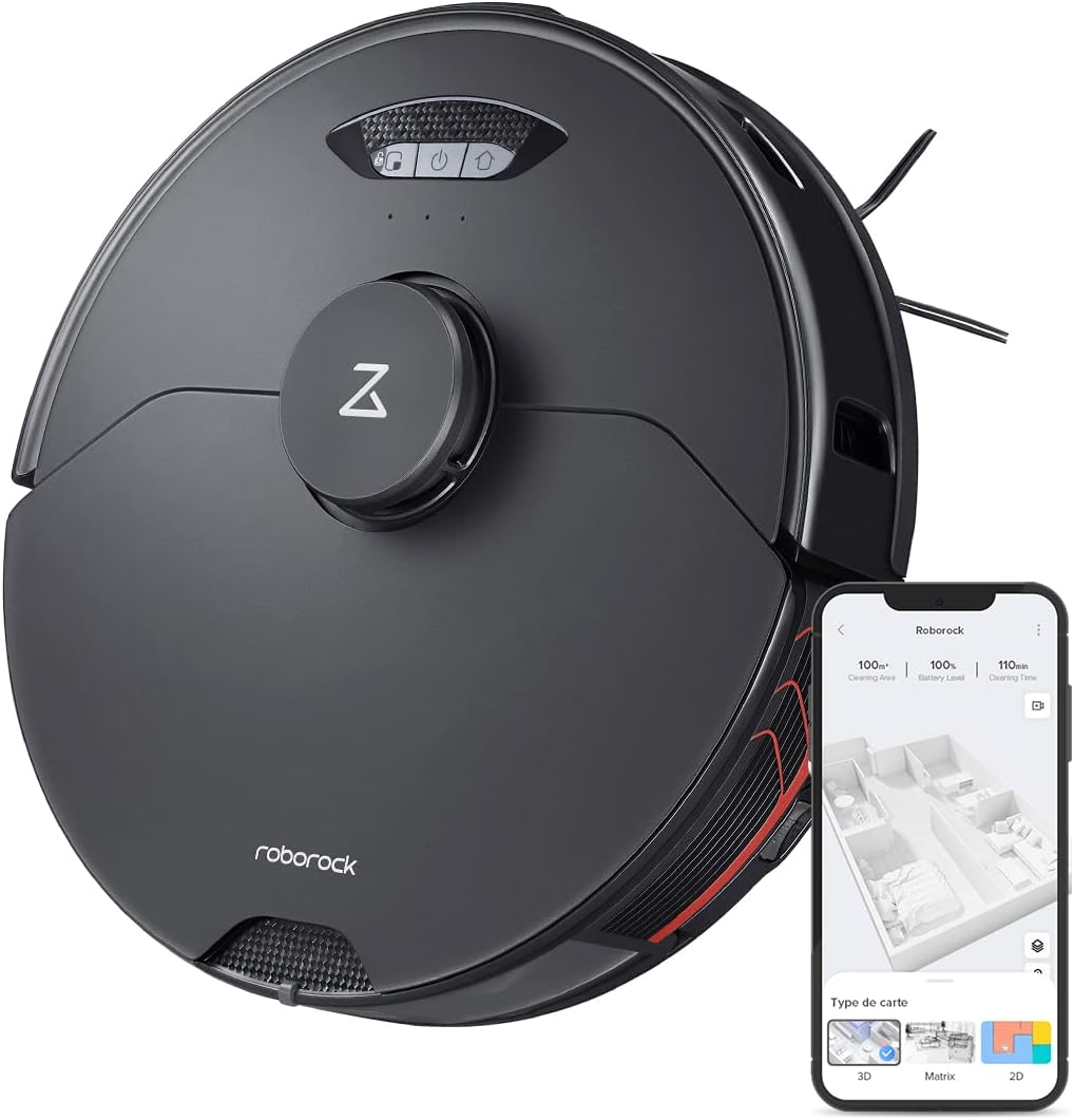 roborock S7 MaxV Robot Vacuum and Sonic Mop, 5100Pa Suction, 3D Structured Light Obstacle Avoidance, Auto Lifting Mop, Ultrasonic Carpet Detection, Compatible with Alexa, Perfect for Pet Hair