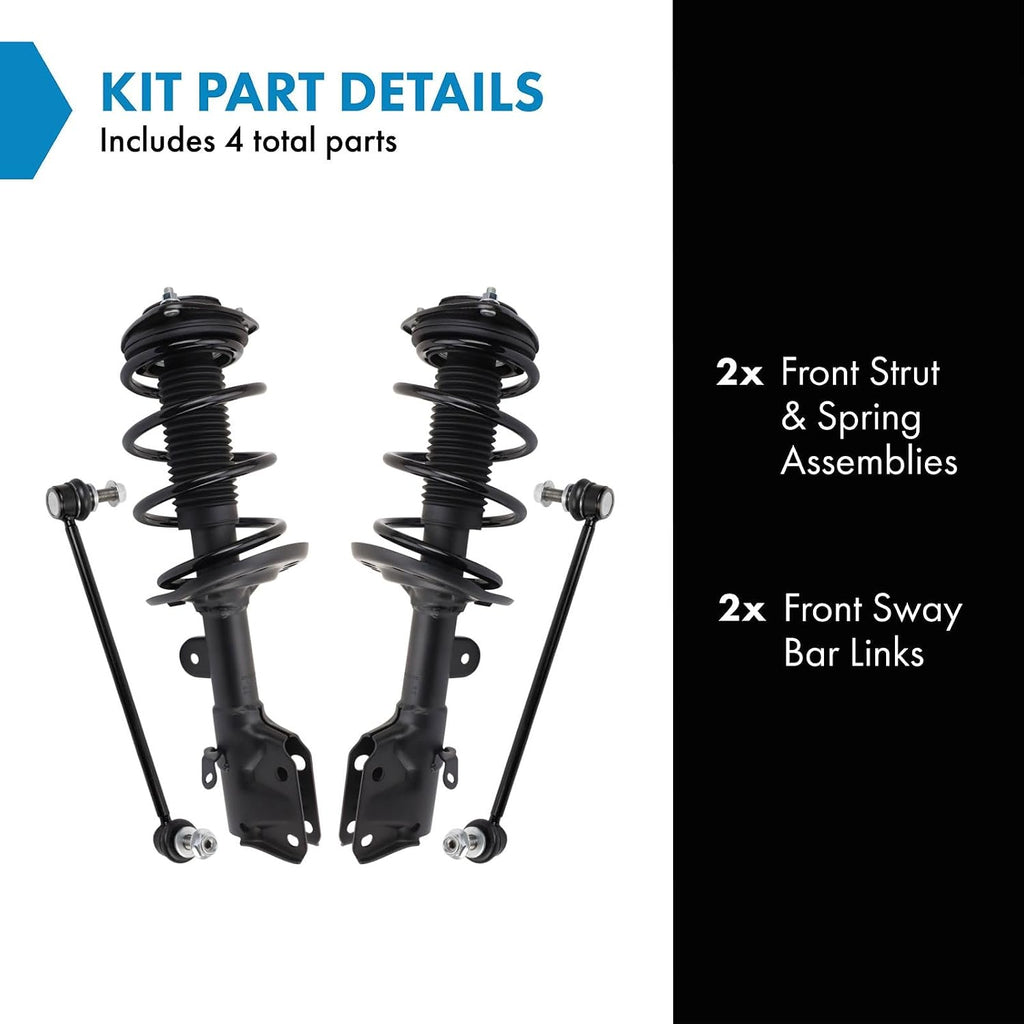 TRQ Front Suspension Kit Complete Strut & Coil Spring Assembly Sway Bar Stabilizer Link Compatible with 2019-2021 Subaru Forester