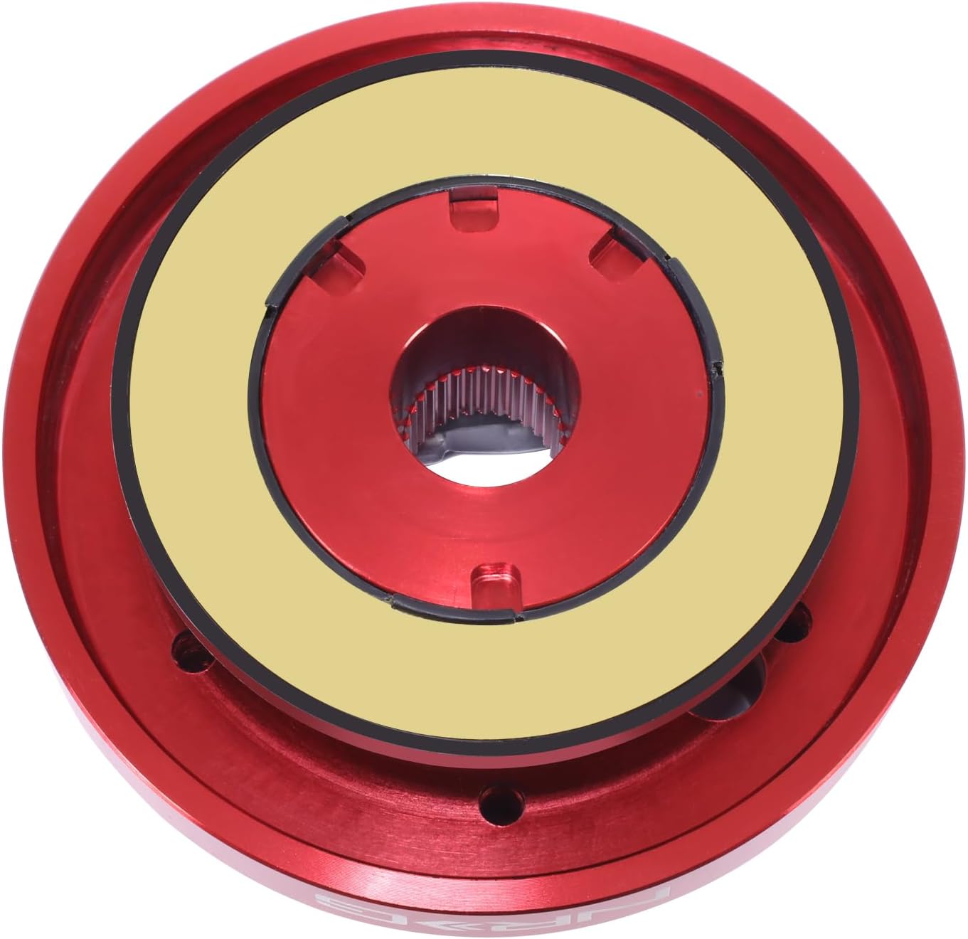 NRG Innovations Racing Style Steering Wheel Short Hub, Lockable Aluminum Steering Shaft, 6x70mm Bolt Pattern Quick Release Adapter Unit, For Toyota/Scion, Red, NRG-SRK-120H-RD