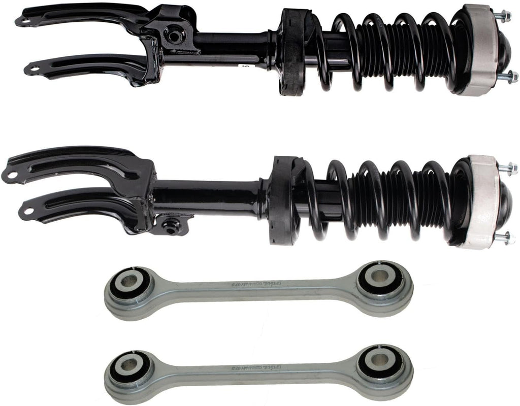 TRQ Front Suspension Kit Complete Strut & Coil Spring Assembly Sway Bar Stabilizer Link Compatible with 2011-2018 Porsche Cayenne