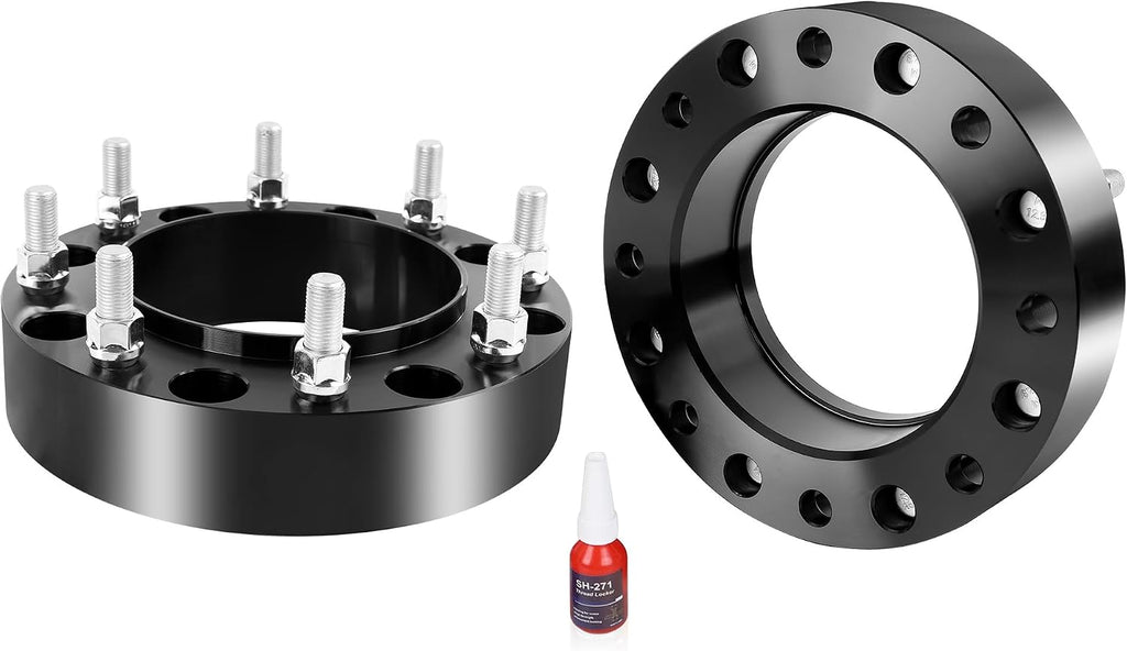 YIZBAP 2PCS 8x210 Hubcentric Wheel Spacers, 2 inch 8x210mm Wheel Spacers 154.2mm Hub Bore with M14x1.5 Thread Pitch for Front Wheels 2011-2023 Silverado 3500 HD Sierra 3500 HD Dually Front Only